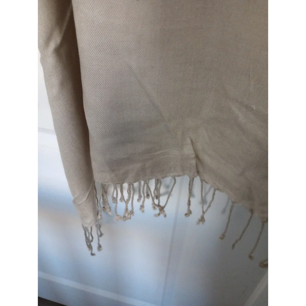 Handcrafted Rayon Shawl Wrap Scarf Beige Taupe 28